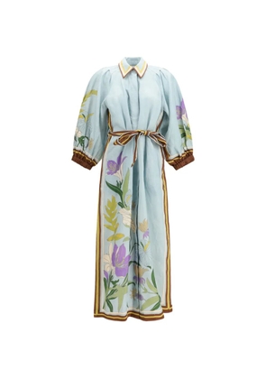 ALEMAIS floral-print midi dress - Blue