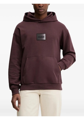 HUGO logo-patch hoodie - Purple