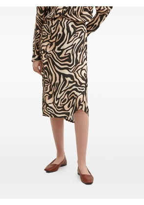 La Petite Française Java animal-print tie-waist midi skirt - Neutrals