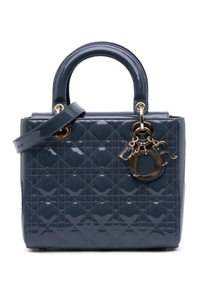 Christian Dior Pre-Owned 2020 Medium Patent Cannage Lady Dior satchel - Blue