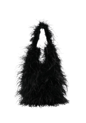 Yves Salomon feather shoulder bag - Black