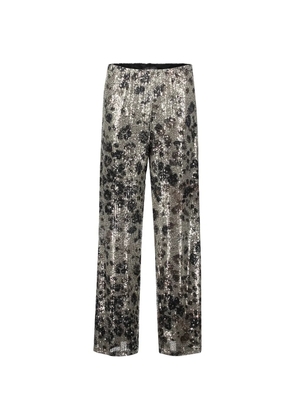 Betty Barclay Marlene sequin animal-print trousers - Silver