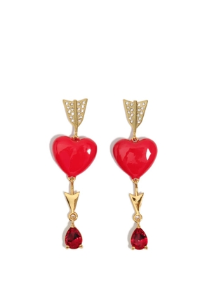 Bimba y Lola Heart and Arrow crystal-embellishments earrings - Gold