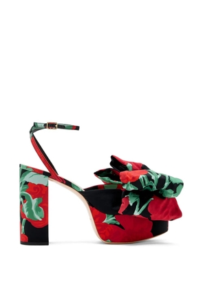 Loeffler Randall Kiki floral-pattern bow-detail sandals - Black