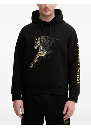 Armani Exchange graphic hoodie - Black