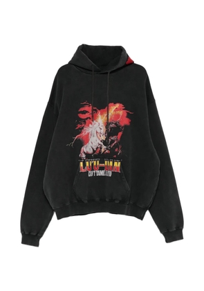 LỰU ĐẠN graphic-print oversized hoodie - Black