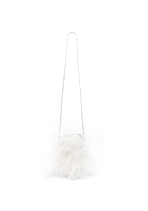 Yves Salomon feather-detail cross body bag - White