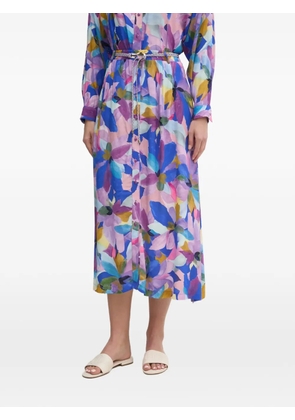 La Petite Française Jana floral-print midi skirt - Blue