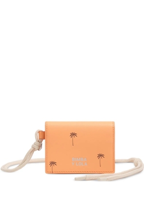 Bimba y Lola Palms small leather card holder - Orange