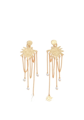 Bimba y Lola Sun brushed chains earrings - Gold