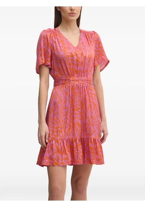 La Petite Française Ryhana ruffled V-neck mini dress - Orange