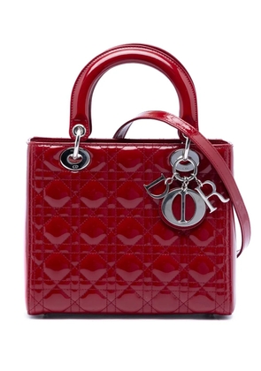Christian Dior Pre-Owned 2014 Medium Patent Cannage Lady Dior satchel - Red