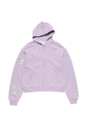 Acne Studios distressed zipped hoodie - Purple