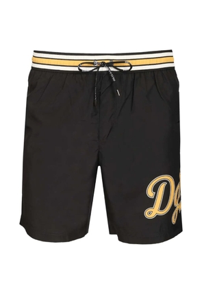Dolce & Gabbana logo stripe swim shorts - Black