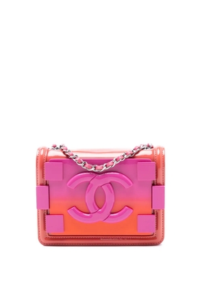 CHANEL Pre-Owned 2014 Mini Ombre Acrylic and Patent Boy Brick Flap crossbody bag - Pink