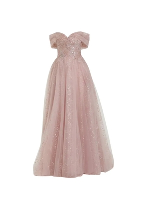 Mac Duggal tulle-embroidered maxi dress - Pink