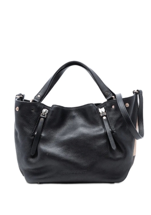 Burberry Pre-Owned 2000-2017 Small Leather and House Check Canvas Maidstone satchel - Black