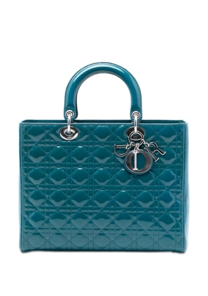 Christian Dior Pre-Owned 2012 Large Patent Cannage Lady Dior satchel - Blue