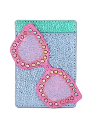 Kurt Geiger London sunglasses-motif leather card holder - Blue