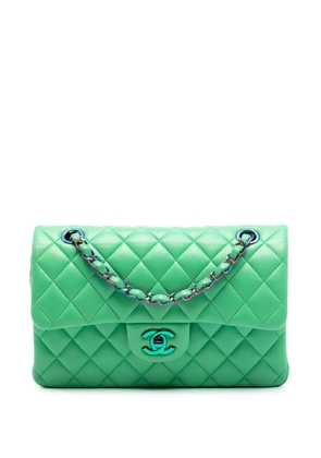CHANEL Pre-Owned 2021 Small Classic Lambskin Rainbow Hardware Double Flap shoulder bag - Green