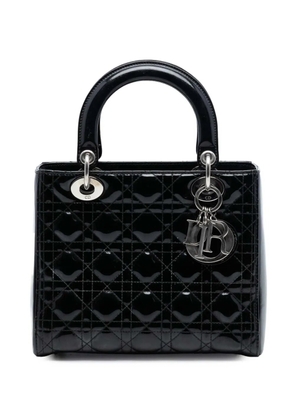 Christian Dior Pre-Owned 2016 Medium Patent Cannage Lady Dior satchel - Black