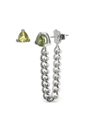 NORMA JEWELLERY peridot trillion drop earrings - Silver