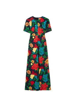 La DoubleJ floral ruched dress - Blue