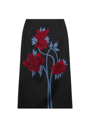 La DoubleJ jacquard floral skirt - Black