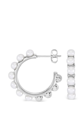 DOWER AND HALL large Timeless pearl hoop earrings - Silver