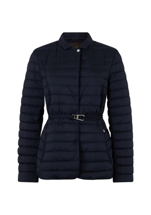 Moorer quilted belted puffer jacket - Blue