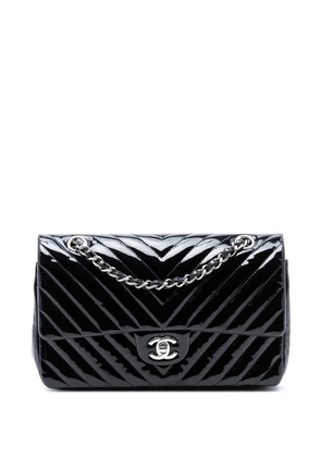 CHANEL Pre-Owned 2015-2016 Medium Classic Chevron Patent Double Flap shoulder bag - Black