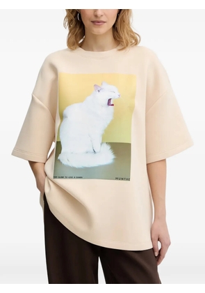MUNTHE cat-print T-shirt - Neutrals