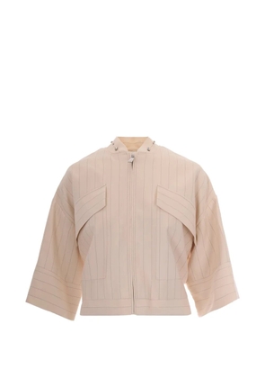 LIU JO striped embellished jacket - Neutrals