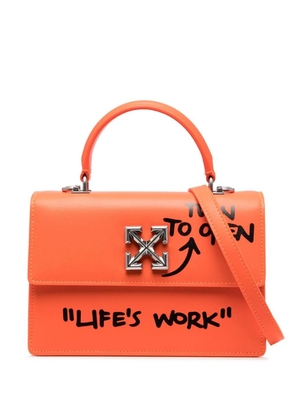 Off-White Jitney 1.4 leather top-handle bag - Orange