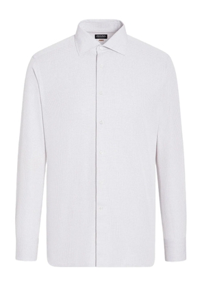 Zegna checked-pattern cotton shirt - Grey
