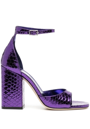 Paris Texas Fiona 100mm metallic-finish sandals - Purple
