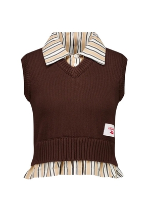 Charles Jeffrey Loverboy V-neck cropped vest shirt - Brown