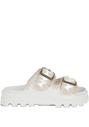 Mou double-buckle slides - White