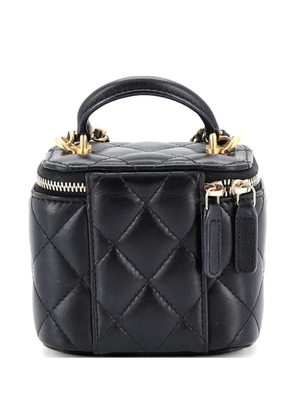 CHANEL Pre-Owned Classic Top Handle Vanity Case with Chain Quilted Lambskin Mini crossbody bag - Black