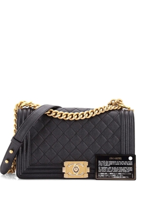 CHANEL Pre-Owned Boy Flap Bag Quilted Caviar Old Medium crossbody bag - Black