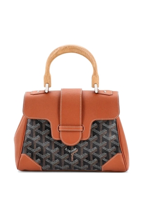 Goyard Pre-Owned Saigon Top Handle Bag Coated Canvas with Leather Mini shoulder bag - Brown