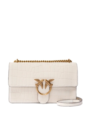 PINKO crocodile-effect birds cross body bag - Neutrals