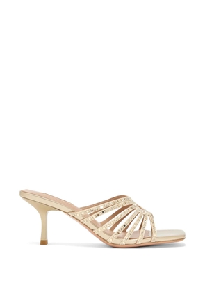 NICOLI rhinestone-strap heeled mules - Gold