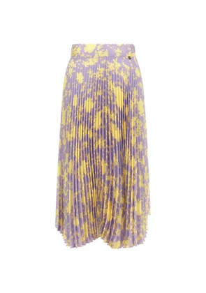 Catalina D'anglade pleated floral-print midi skirt - Purple