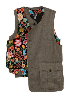 Comme des Garçons Homme Plus floral-embroidered gilet - Green