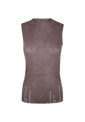 Uma Wang ribbed sleeveless top - Brown