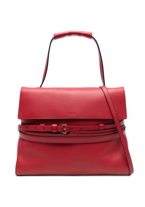 Moschino buckle strap leather tote bag - Red