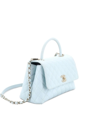CHANEL Pre-Owned Coco Top Handle Bag Quilted Caviar Small crossbody bag - Blue