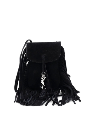 Saint Laurent Pre-Owned Anita Flat Fringe Suede Mini crossbody bag - Black