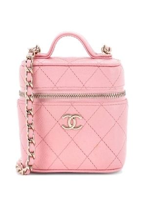 CHANEL Pre-Owned Handle with Care Vanity Case with Chain Quilted Caviar crossbody bag - Pink